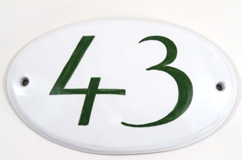 große Hausnummer oval