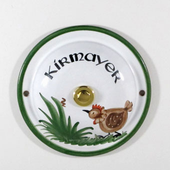 Klingelknopf mit Henne in Sonderfarbe