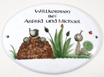 Türschild oval, Sonderformat