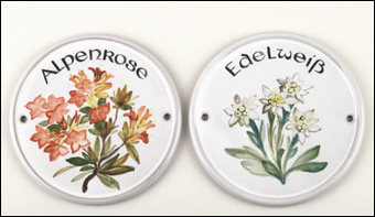 Türschilder rund mit Sondermotiven und Schrift