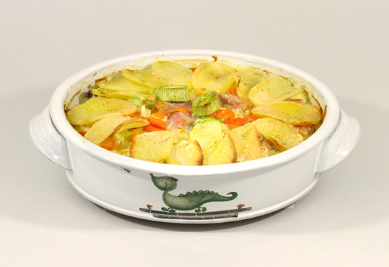 Gemüse-Kartoffel-Auflauf mit Kassler