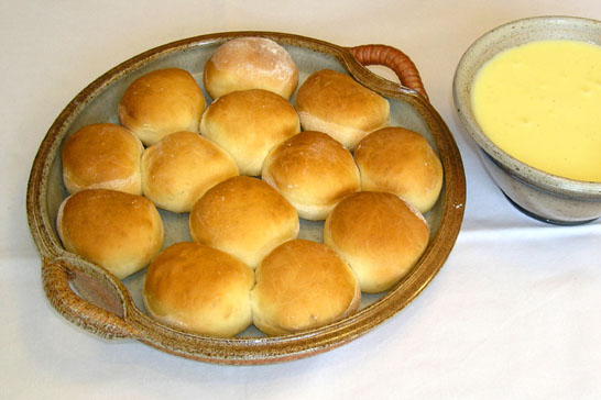 Vanillesoufflé mit Mangokompott in der Aufflaufform bis 3 Liter